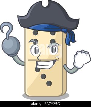 Cartoon di domino sulla cute pirata ripiani di caratteri Illustrazione Vettoriale