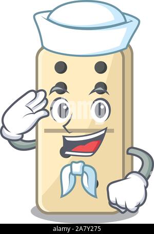 Sailor cartoon di domino sul carattere carino ripiani Illustrazione Vettoriale