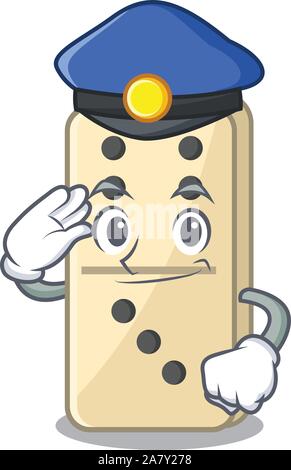 Cartoon di domino sul carattere carino ripiani di polizia Illustrazione Vettoriale