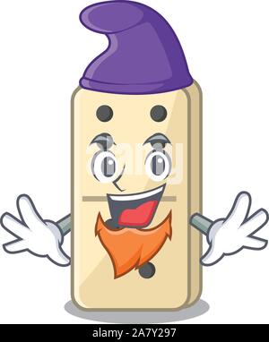 Cartoon di domino sul carattere carino ripiani elf Illustrazione Vettoriale