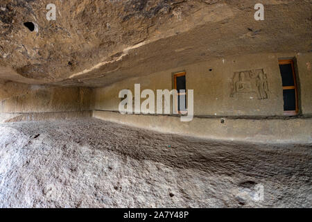 Grotte Kanheri città stato di Mumbai Maharashtra in India. Si tratta di uno dei monumenti antichi e vecchio tempio la costruzione di relativi a Dio budha. Esso è situato nel mi Foto Stock