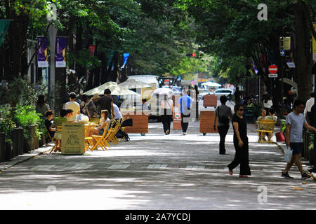 Holiday scenario di Marunouchi quartiere degli affari di Tokyo dove i turisti relax Foto Stock