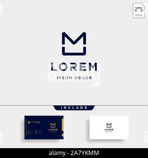 Lettera MU M U UM Monogram Logo Design icona minima Illustrazione Vettoriale