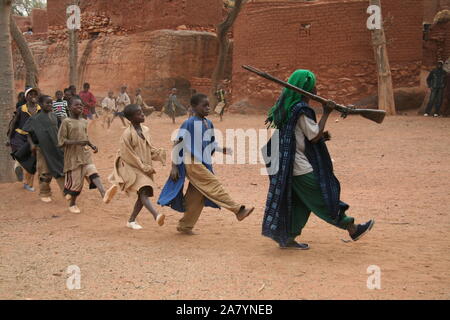 Paese Dogon : villaggio di Aouguine Foto Stock