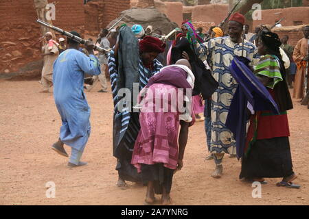 Paese Dogon : villaggio di Aouguine Foto Stock