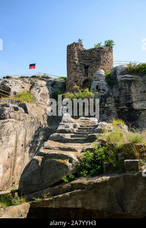 Regenstein Burgruine, Nordharz, Harz, Sachsen-Anhalt, Deutschland, Europa Foto Stock