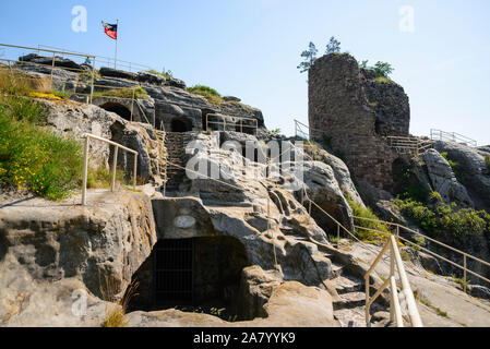 Regenstein Burgruine, Nordharz, Harz, Sachsen-Anhalt, Deutschland, Europa Foto Stock