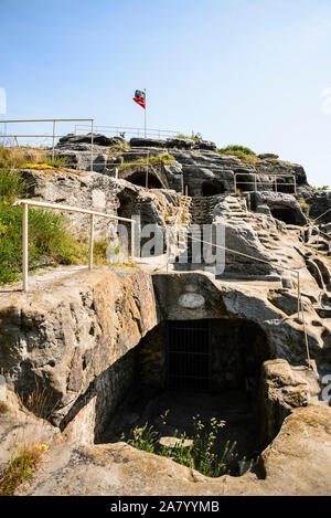 Regenstein Burgruine, Nordharz, Harz, Sachsen-Anhalt, Deutschland, Europa Foto Stock