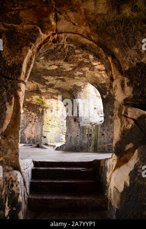 Regenstein Burgruine, Nordharz, Harz, Sachsen-Anhalt, Deutschland, Europa Foto Stock