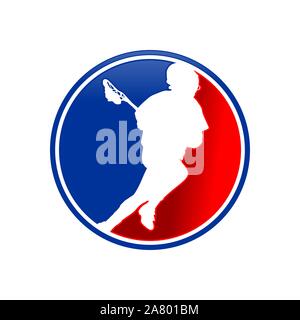 Lacrosse Sport Club emblema simbolo vettore Logo Grafico icona del modello di progettazione Illustrazione Vettoriale