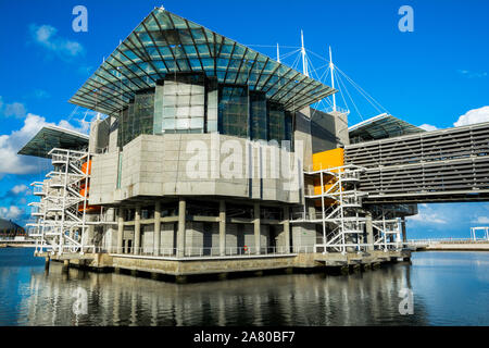 Lisbona, Portogallo - 2 novembre 2017. La Lisbon Oceanarium situato nel Parque das Nacoes , riva del fiume Tago a Lisbona, Portogallo Foto Stock