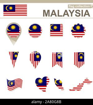 Malaysia bandiera raccolta, 12 versioni Illustrazione Vettoriale