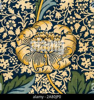 William Morris, tessuto pattern, Kennett, xilografia stampa, circa 1920 Foto Stock