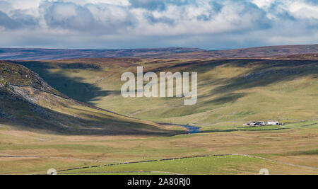 Teesdale superiore orizzontale, la vista verso Widdybank cadde da alto bordo Hurth Foto Stock