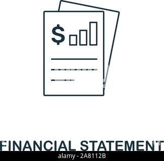 Scheda finanziaria icona di stile di contorno. Linea sottile creative dichiarazione finanziaria icona per logo, graphic design e molto di più Illustrazione Vettoriale