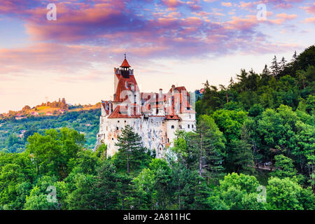 Brasov, in Transilvania. La Romania. Il castello medievale di crusca, noto per la leggenda di Dracula. Foto Stock