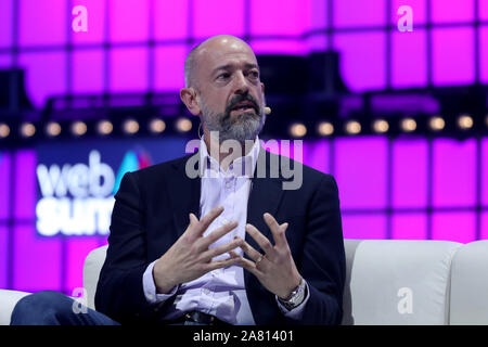 Lisbona, Portogallo. 5 Novembre, 2019. Braccio Inc.Ãs CEO Simon Segars durante l'annuale Vertice Web technology conference di Lisbona, in Portogallo il 5 novembre 2019. Credito: Pedro Fiuza/ZUMA filo/Alamy Live News Foto Stock