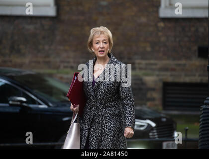 Andrea Leadsom, Segretario di Stato per gli affari, di energia e di strategia industriale, arriva per il cabinet finale prima dell'elezione generale. Foto Stock