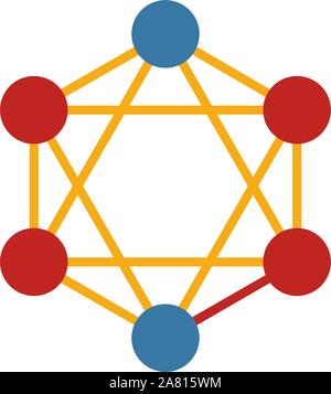 Traversa centrale icona. Semplice elemento da blockchain raccolta di icone. Creative centrale icona Ledger ui, ux, applicazioni software e infographics Illustrazione Vettoriale