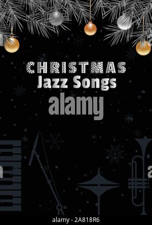 Template Design Poster Natale Jazz Illustrazione Vettoriale