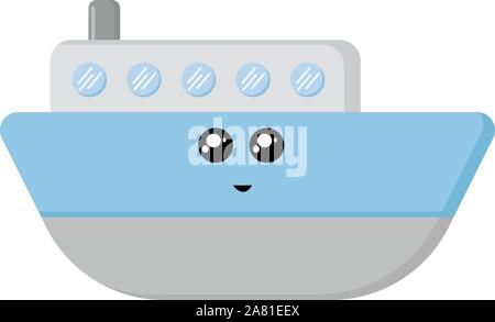 Carino sottomarino, illustrazione, vettore su sfondo bianco. Illustrazione Vettoriale