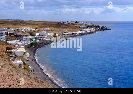 Village Playa Quemada vicino a Yaiza, Lanzarote, Isole Canarie, Spagna Foto Stock