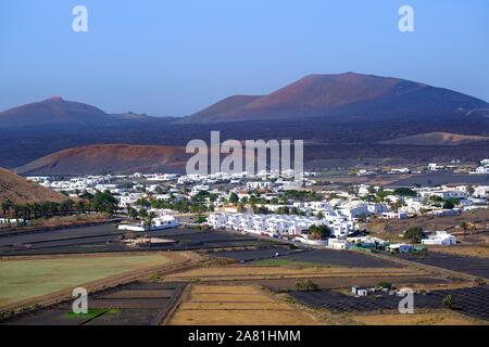 Yaiza, La Geria regione, Lanzarote, Isole Canarie, Spagna Foto Stock