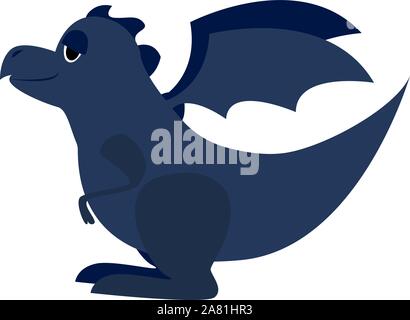 Blue Dragon, illustrazione vettore su sfondo bianco. Illustrazione Vettoriale
