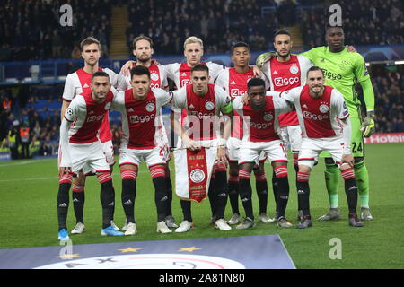 London, Londra, Regno Unito. 5 Novembre, 2019. AMSTERDAM, Paesi Bassi - 22 ottobre 2019: nella foto durante il 2019/20 UEFA Champions League Gruppo H gioco tra Chelsea FC (Inghilterra) e AFC Ajax (Paesi Bassi) a Stamford Bridge. Credito: Federico Guerra Maranesi/ZUMA filo/Alamy Live News Foto Stock