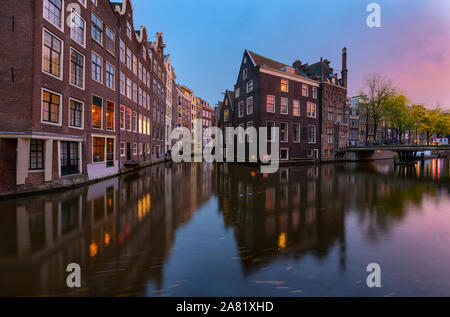 Amsterdam e canali Foto Stock