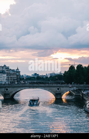 Vista sul Fiume Senna, Parigi Foto Stock