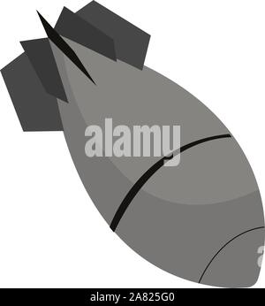 Bomba nucleare, illustrazione vettore su sfondo bianco. Illustrazione Vettoriale