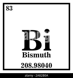 Il bismuto Tavola Periodica degli Elementi illustrazione vettoriale EPS 10. Illustrazione Vettoriale