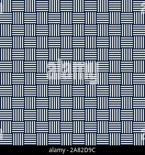 Vettore geometrico astratto seamless pattern a strisce di piazze. Ripetizione piastrelle geometriche. Le linee verticali e orizzontali. Illustrazione Vettoriale