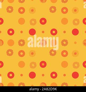 Sfondo astratto vettore seamless pattern fatta circolare con forme geometriche o punti con la linea. Colorato, Divertente, alla moda e moderno vettore art. Illustrazione Vettoriale