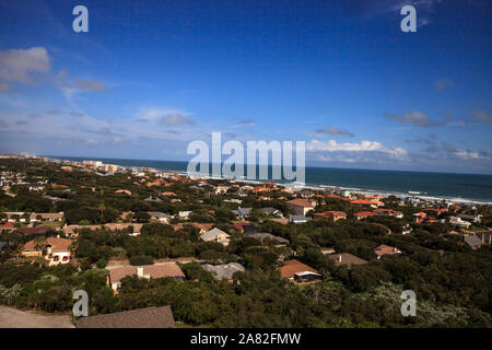 Vista aerea del litorale di New Smyrna Beach e Ponce de Leon ingresso nella Florida Centrale. Foto Stock