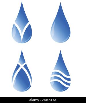 Quattro Water drop icona. illustrazione vettoriale Illustrazione Vettoriale