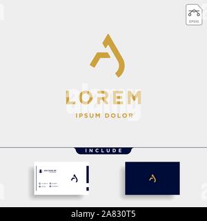 Lettera ja AJ un monogramma Logo Design icona minima Illustrazione Vettoriale