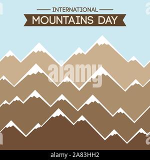 Montagne di colore seamless pattern. Biglietto di auguri. International Mountain giorno. Le creste delle montagne in stile geometrico. Design piatto. Sullo sfondo del paesaggio. Illustrazione Vettoriale