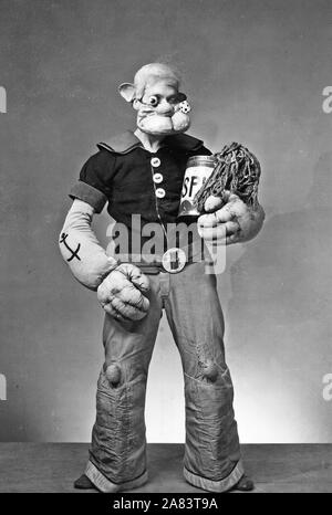 Intrattenitore degli anni '30 vestito come il personaggio di Popeye il Sailor Man (Jack Riano) Foto Stock