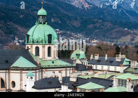 St. James' Cattedrale o Duomo di Innsbruck, Innsbruck, in Tirolo, Austria Foto Stock