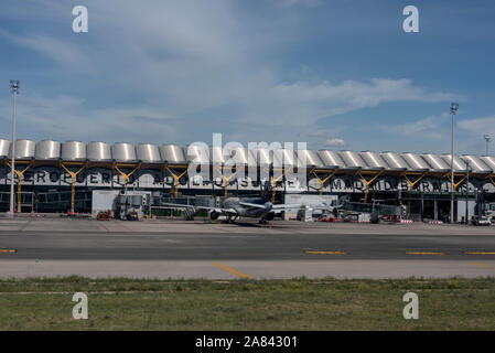 Aeropuerto de Madrid Barajas Adolfo Su‡rez nei pressi di Madrid in Spagna. Foto Stock