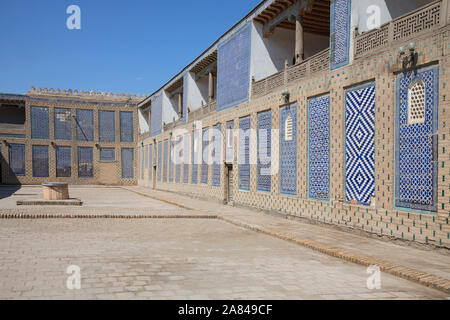 Harem cortile al tash khauli palace in ichan kala o città vecchia khiva uzbekestan Foto Stock