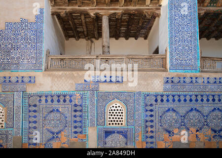 Harem cortile al tash khauli palace in ichan kala o città vecchia khiva uzbekestan Foto Stock