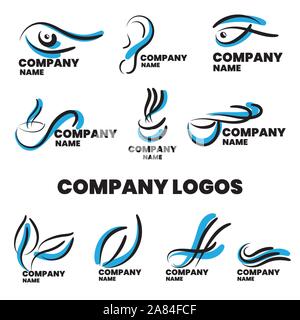 Loghi aziendali - branding logo azienda modello - logo aziendale - set 100% modificabile Illustrazione Vettoriale