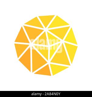 Bassa poli arancio e giallo simbolo del sole o di un logo. Illustrazione Vettoriale. Illustrazione Vettoriale