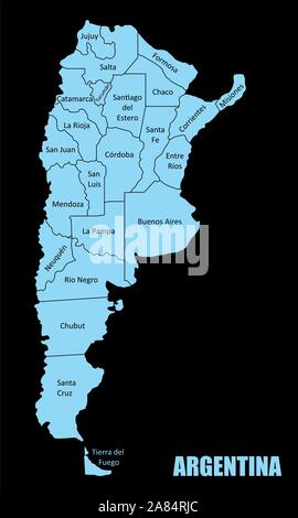 Argentina regioni mappa Illustrazione Vettoriale