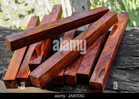 Tronchetti di legno di palissandro birmano, esotica bella boscose pattern per artigianato Foto Stock