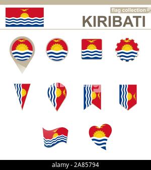 Bandiera di Kiribati raccolta, 12 versioni Illustrazione Vettoriale