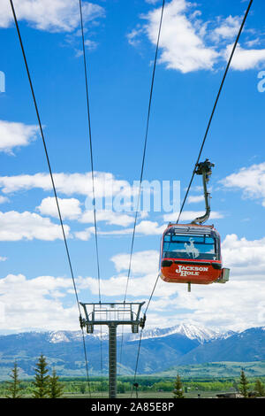 Bridger in gondola per il Jackson Hole Mountain Resort Foto Stock